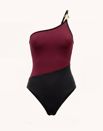 One-piece swimsuit Nightfall burgundy/black