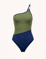 One-piece swimsuit Nightfall olive/blue